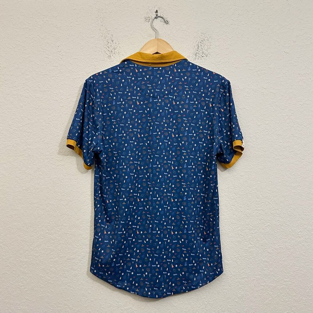 MANTRA Catalyst Polo Shirt Navy Blue Modelo Dia De Los Muertos Mexican - Picture 2 of 8